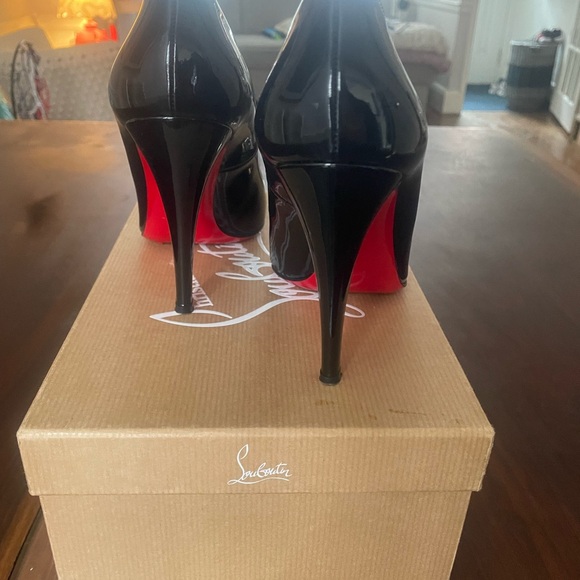 Christian Louboutin Glossy Black Heels with Red Sole